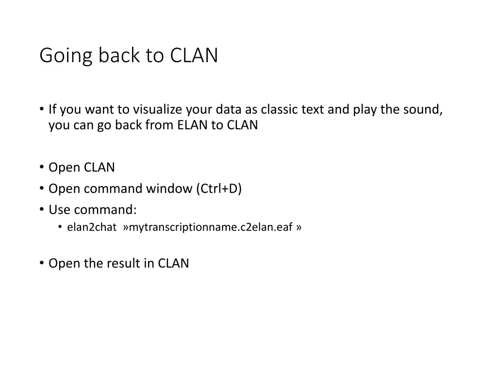 going back to clan