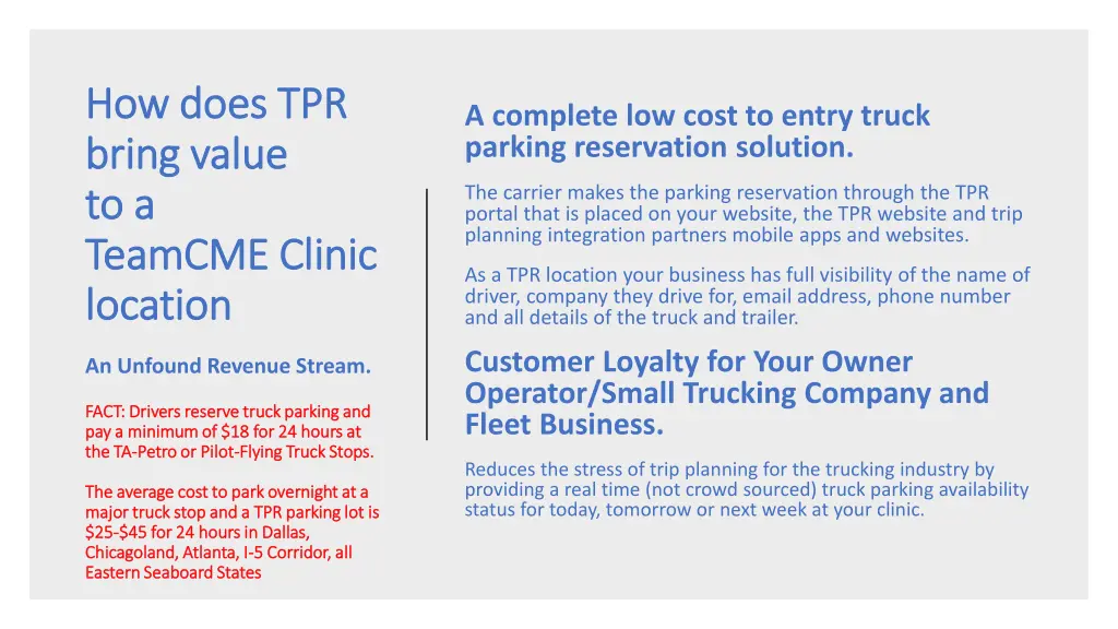 how does tpr how does tpr bring value bring value