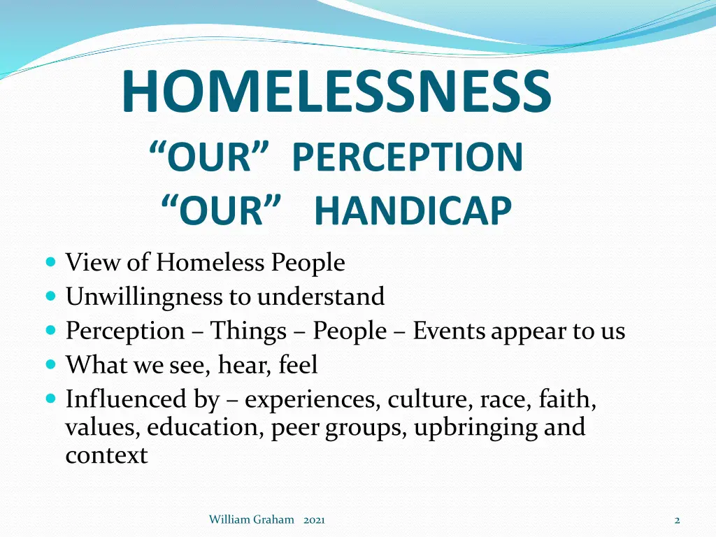 homelessness our perception our handicap