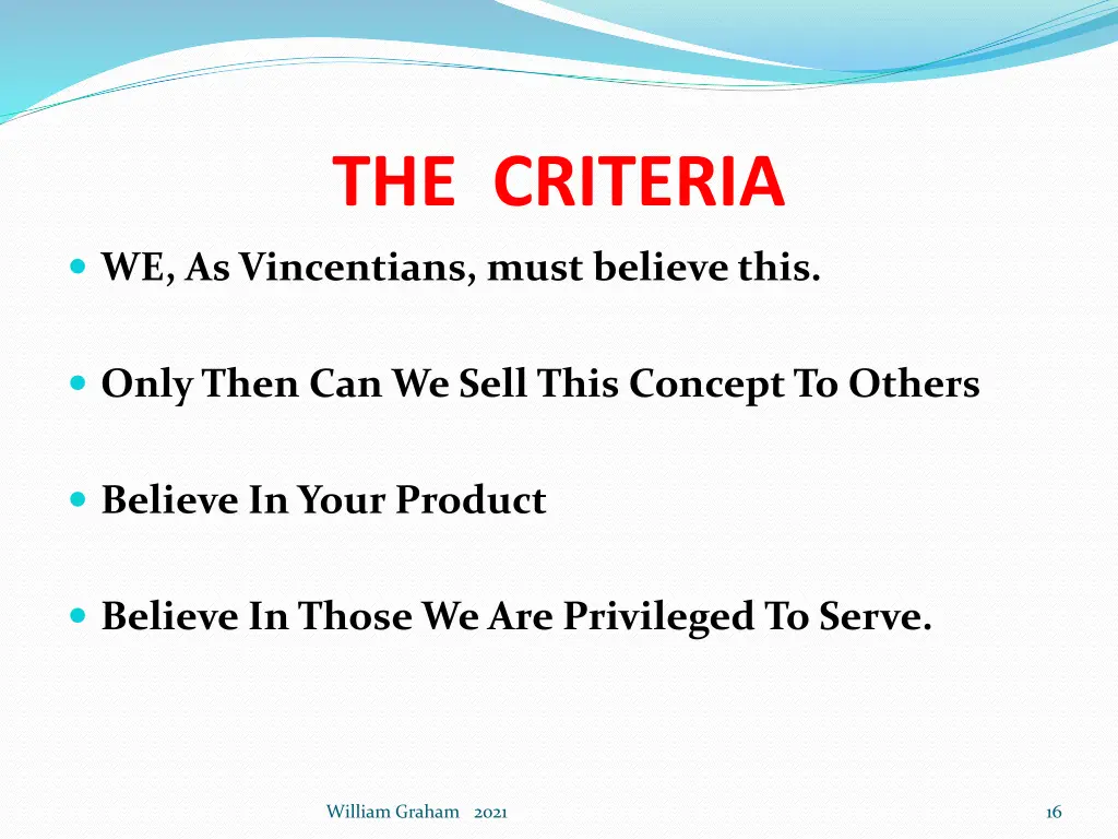 the criteria