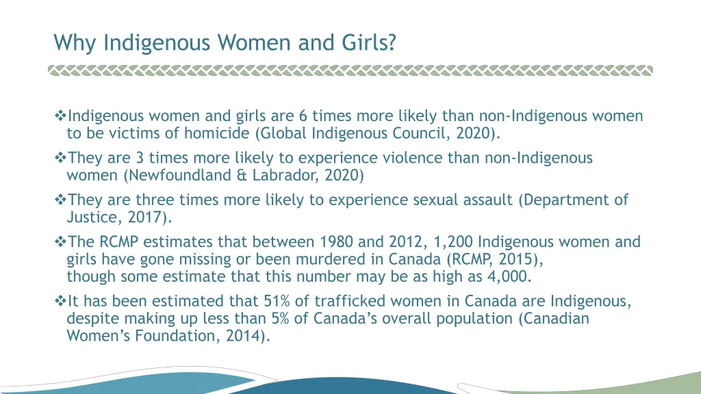 why indigenous women and girls