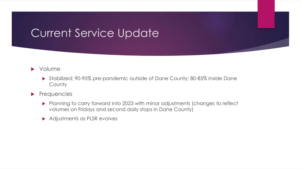 current service update