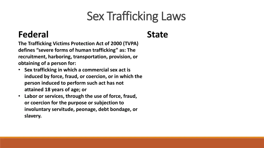 sex trafficking laws sex trafficking laws