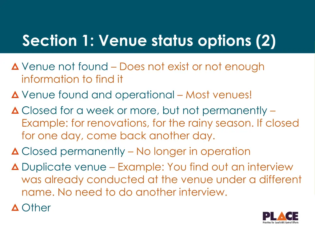 section 1 venue status options 2