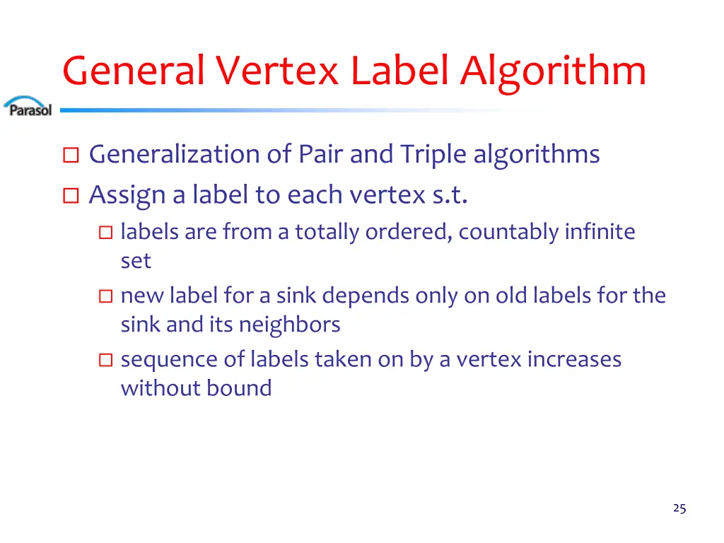 general vertex label algorithm