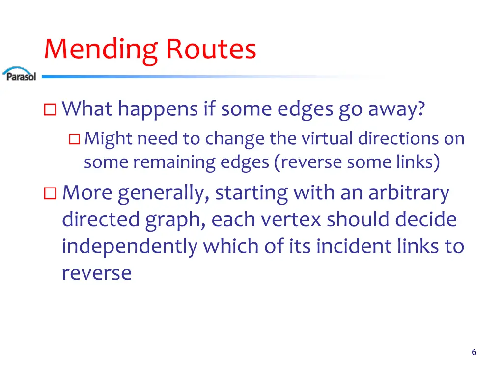 mending routes