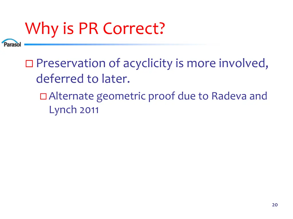 why is pr correct 1