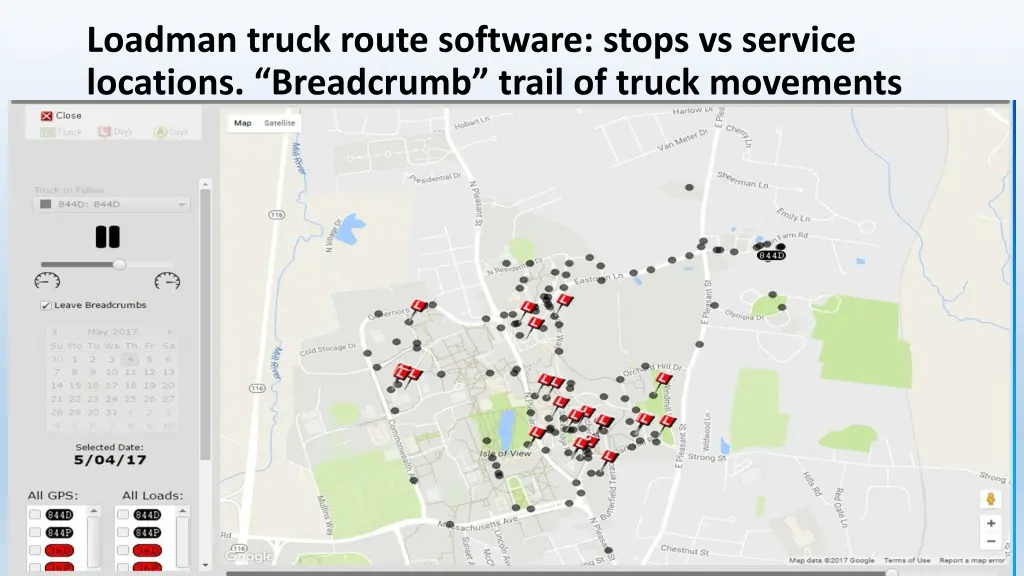 loadman truck route software stops vs service