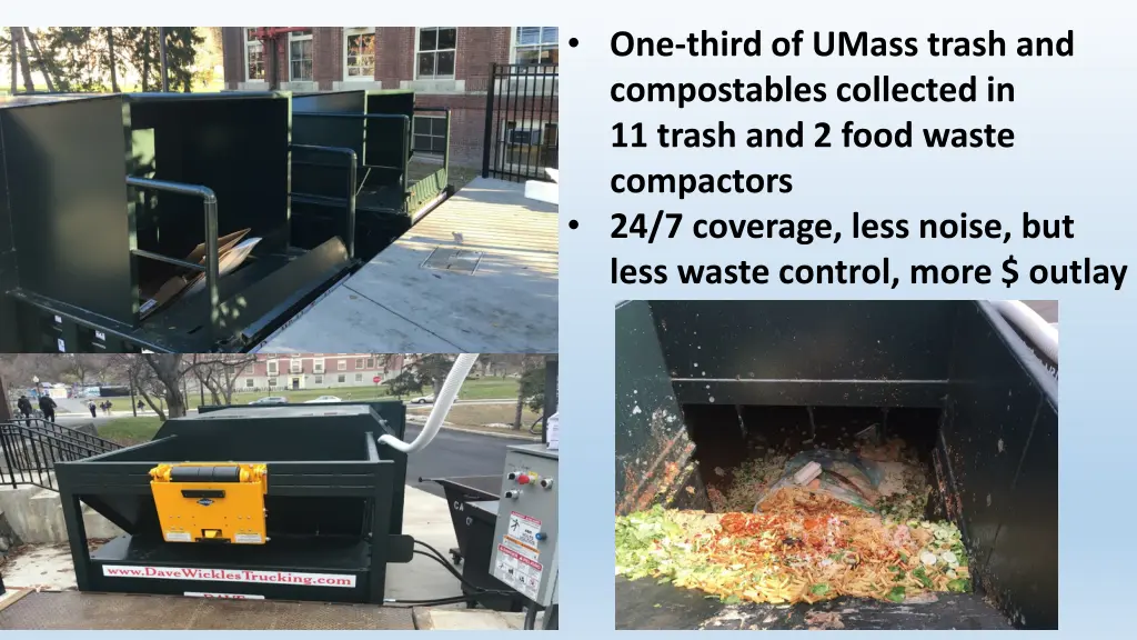 one third of umass trash and compostables