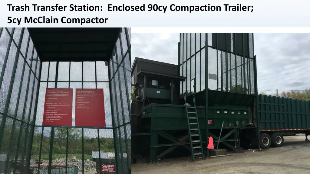 trash transfer station enclosed 90cy compaction