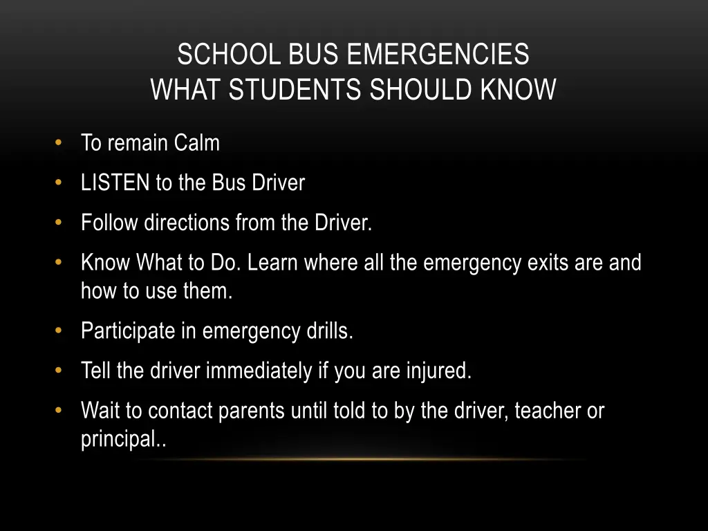 school bus emergencies what students should know