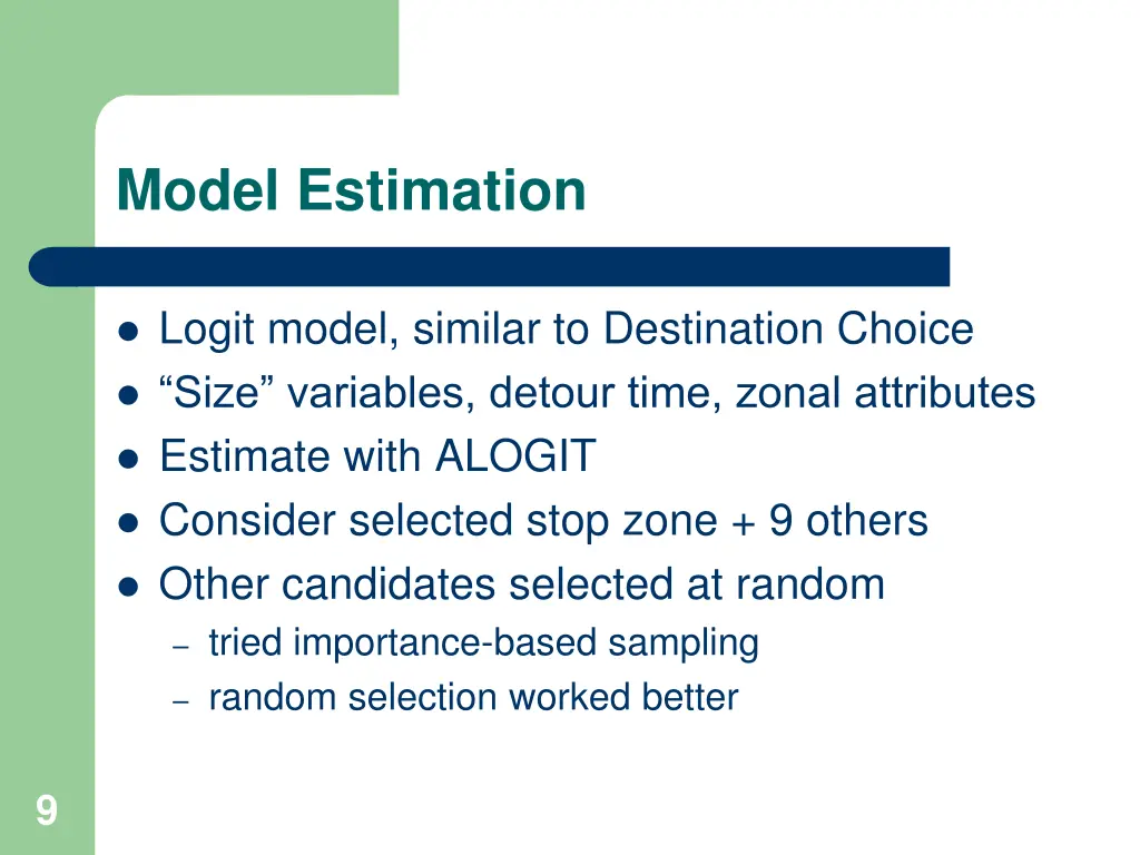 model estimation