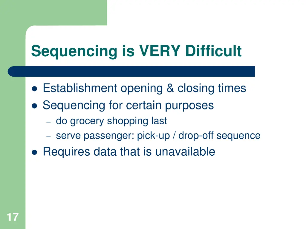 sequencing is very difficult