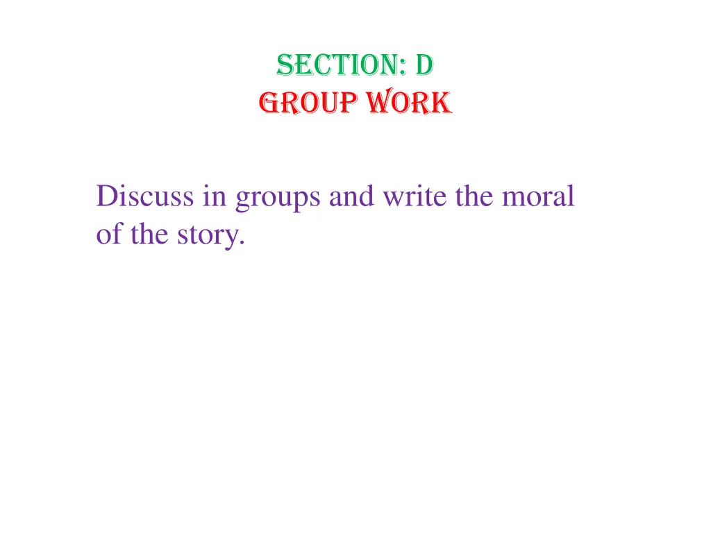 section d group work