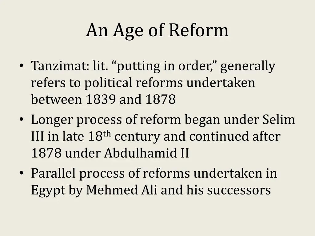 an age of reform