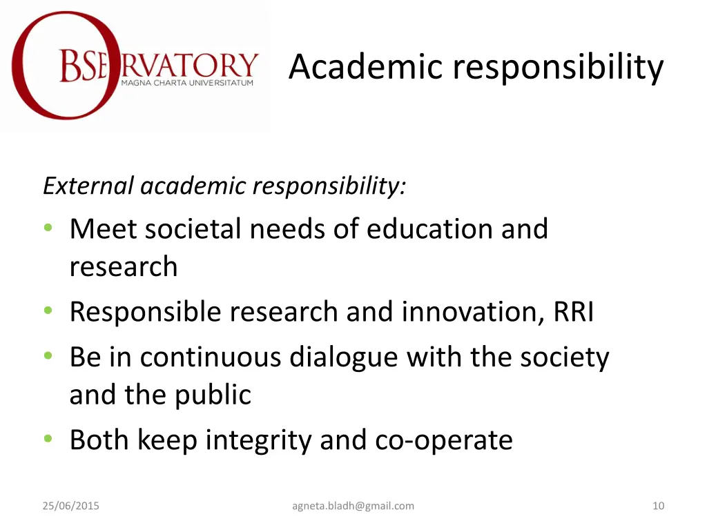 academic responsibility 1