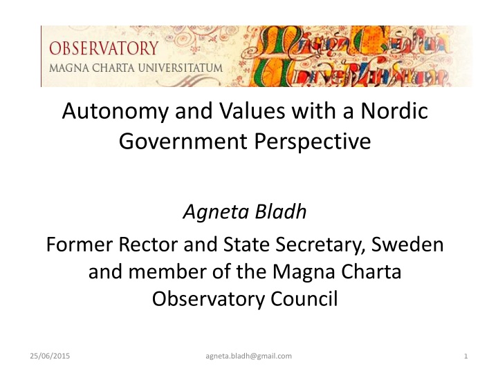 autonomy and values with a nordic government