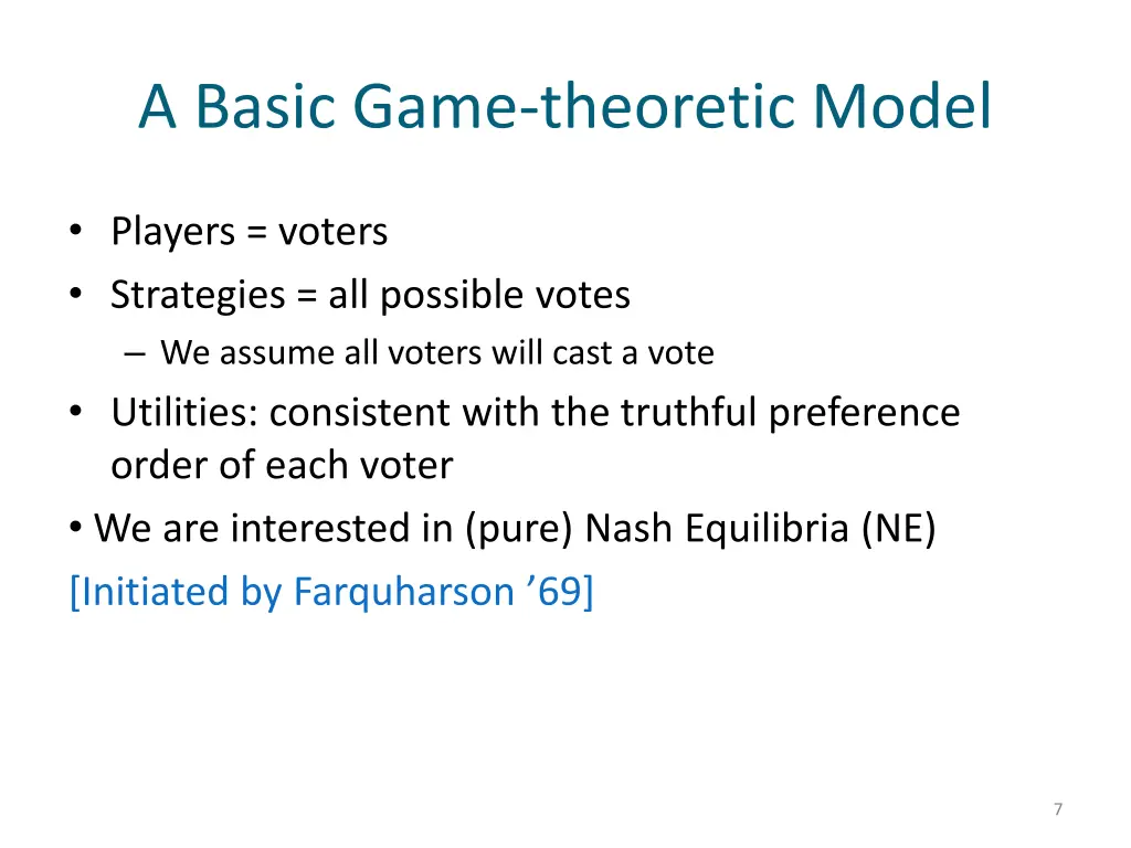 a basic game theoretic model