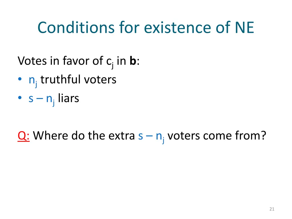 conditions for existence of ne 1