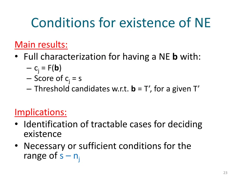 conditions for existence of ne 3