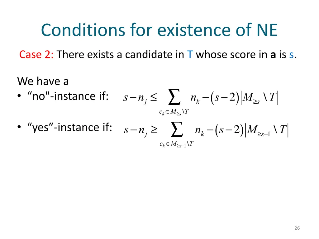 conditions for existence of ne 6