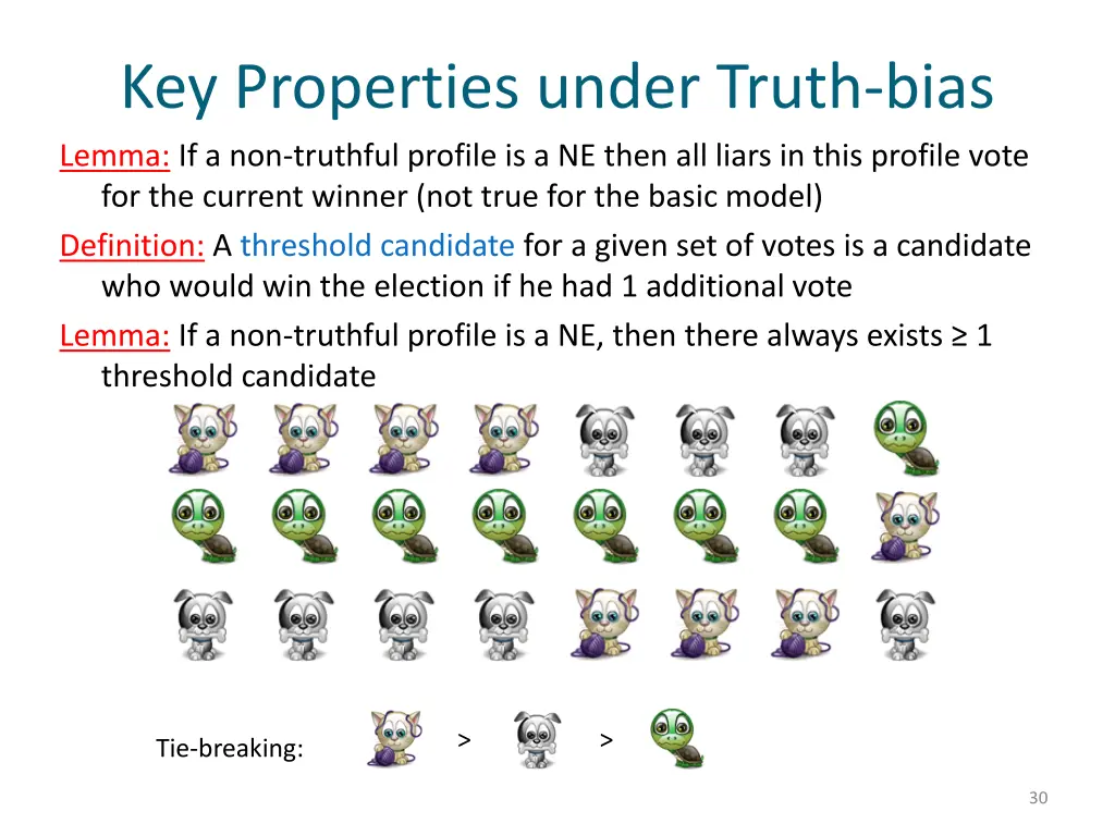 key properties under truth bias lemma