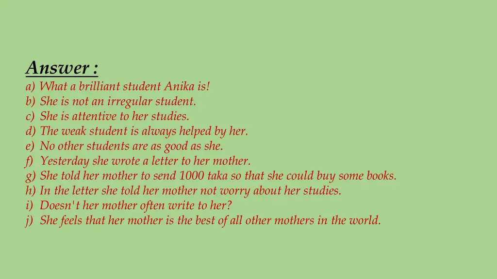 answer a what a brilliant student anika