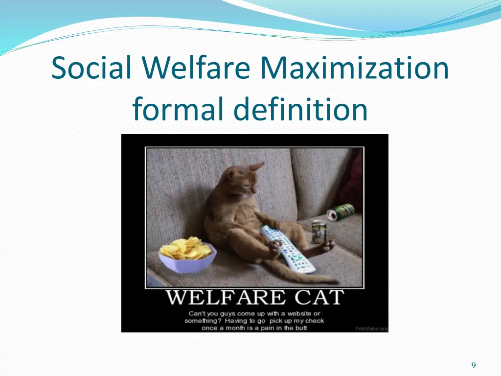 social welfare maximization formal definition