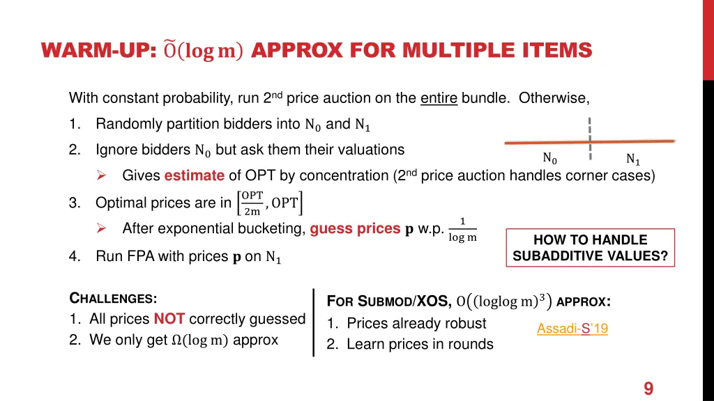 warm up o approx for multiple items