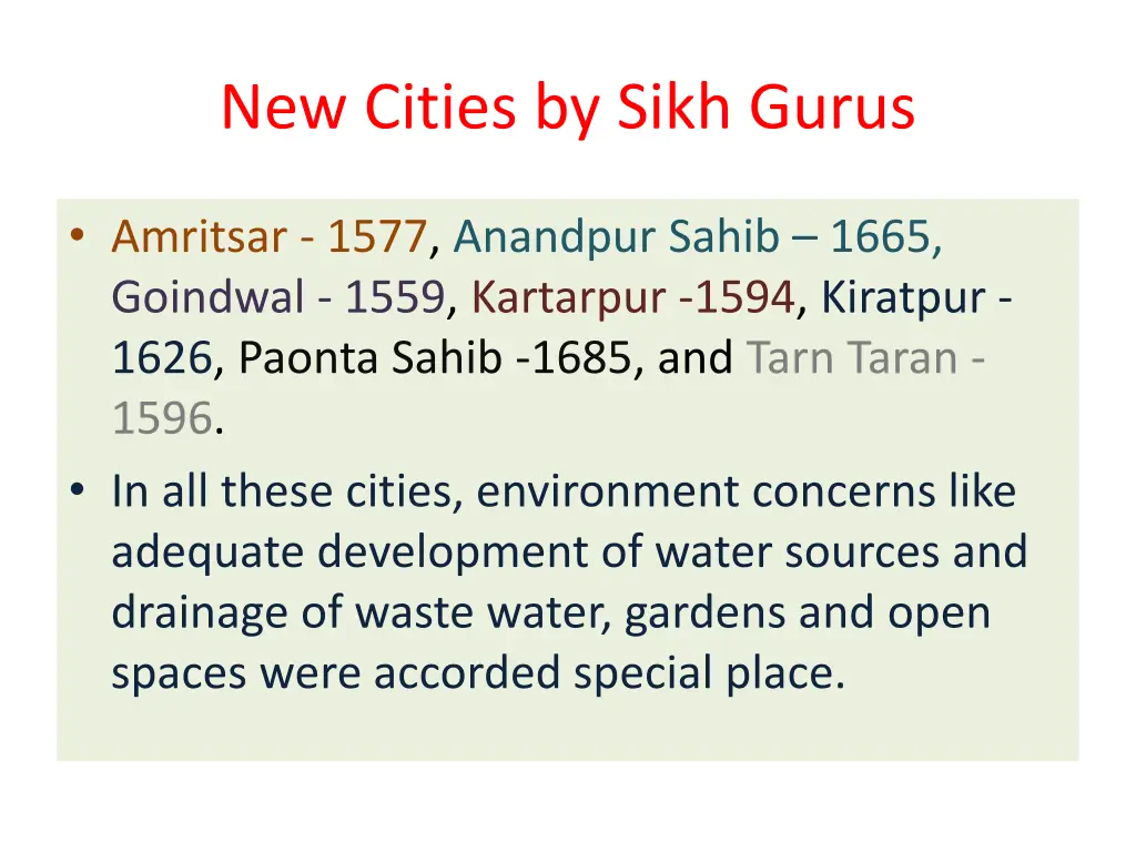 new cities by sikh gurus