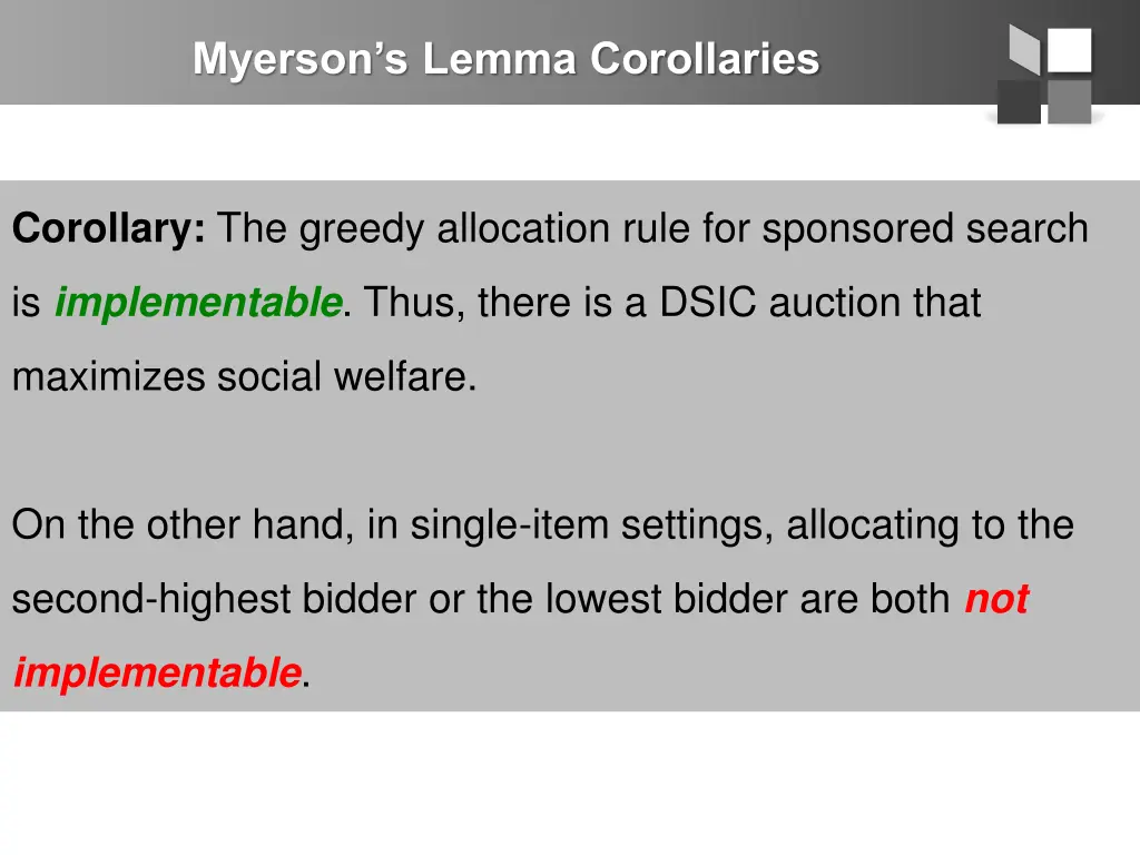 myerson s lemma corollaries