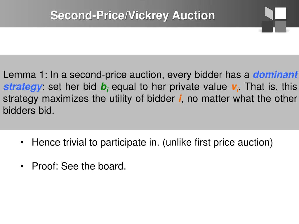 second price vickrey auction 1