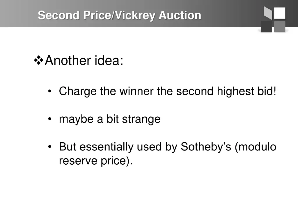 second price vickrey auction