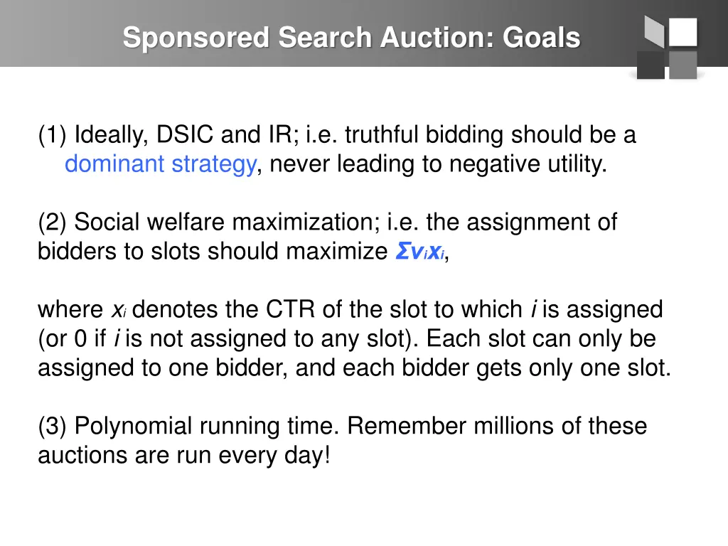 sponsored search auction goals