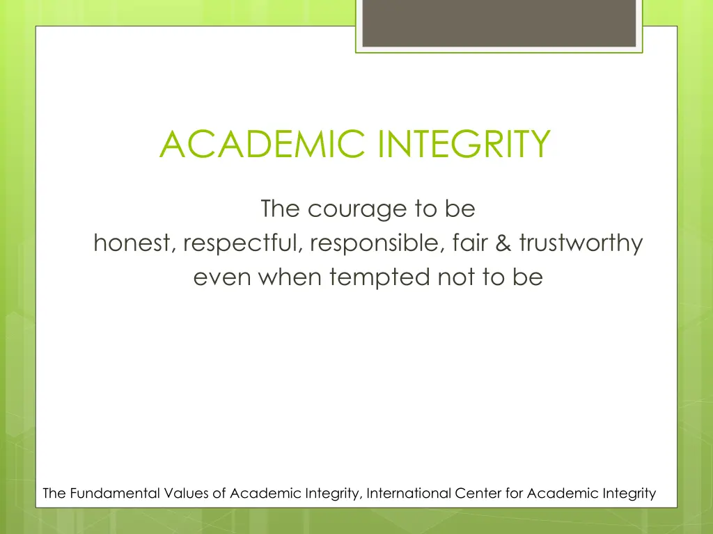 academic integrity