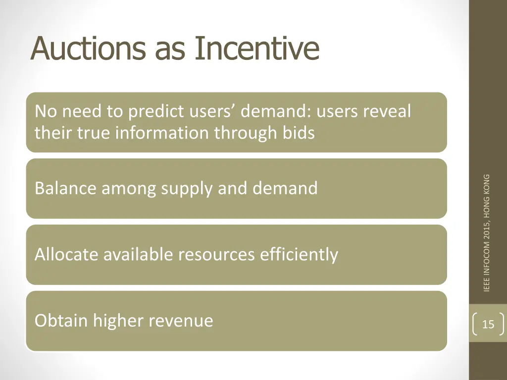 auctions as incentive