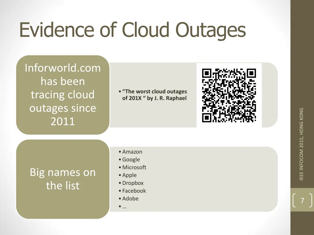 evidence of cloud outages