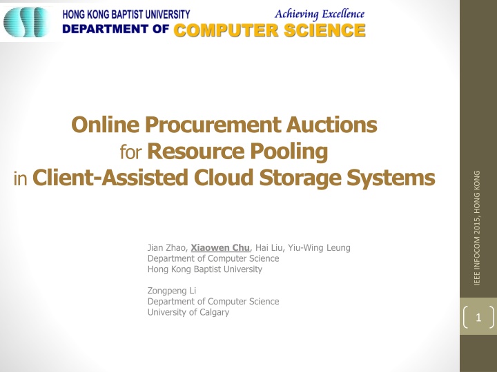 online procurement auctions for resource pooling