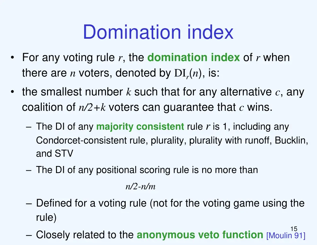 domination index