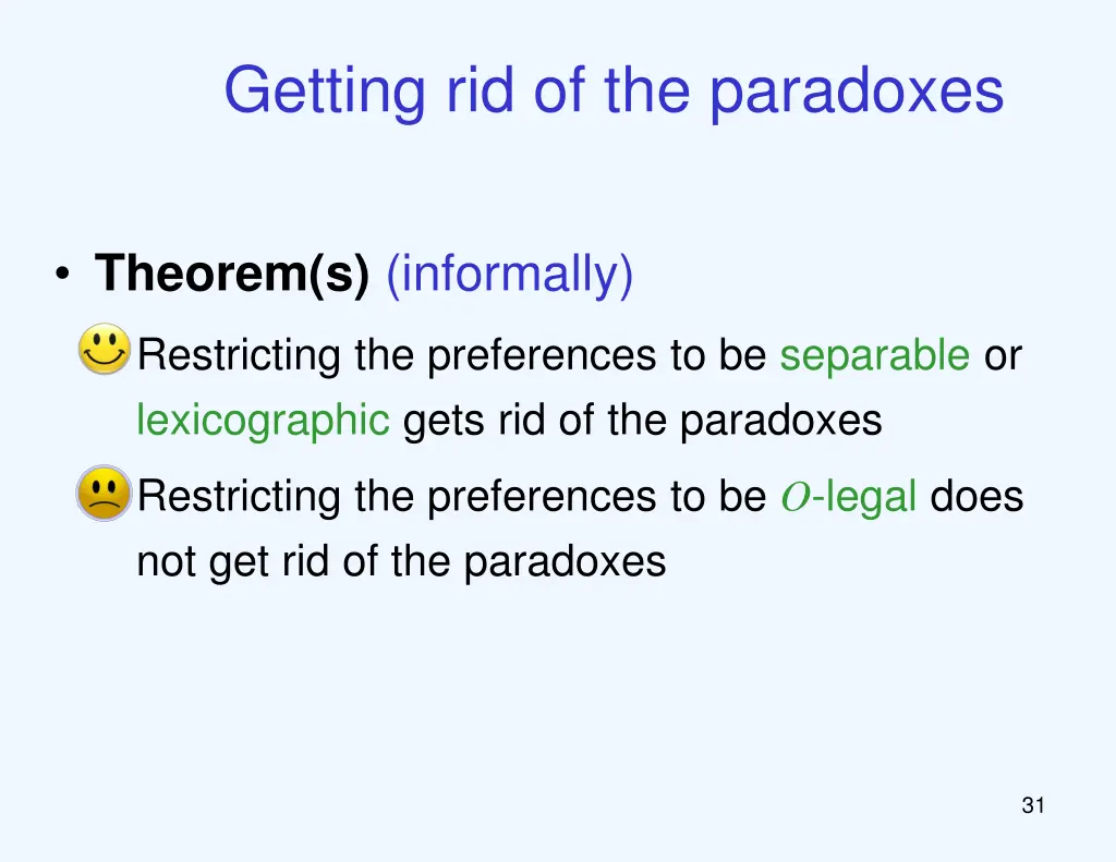 getting rid of the paradoxes