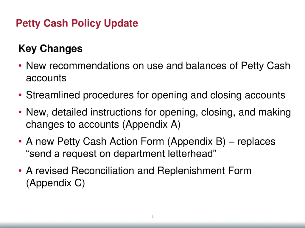 petty cash policy update 1