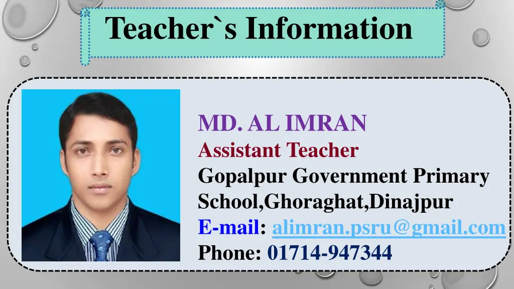 teacher s information