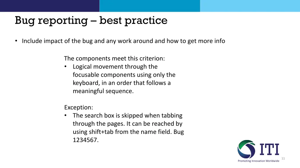 bug reporting best practice