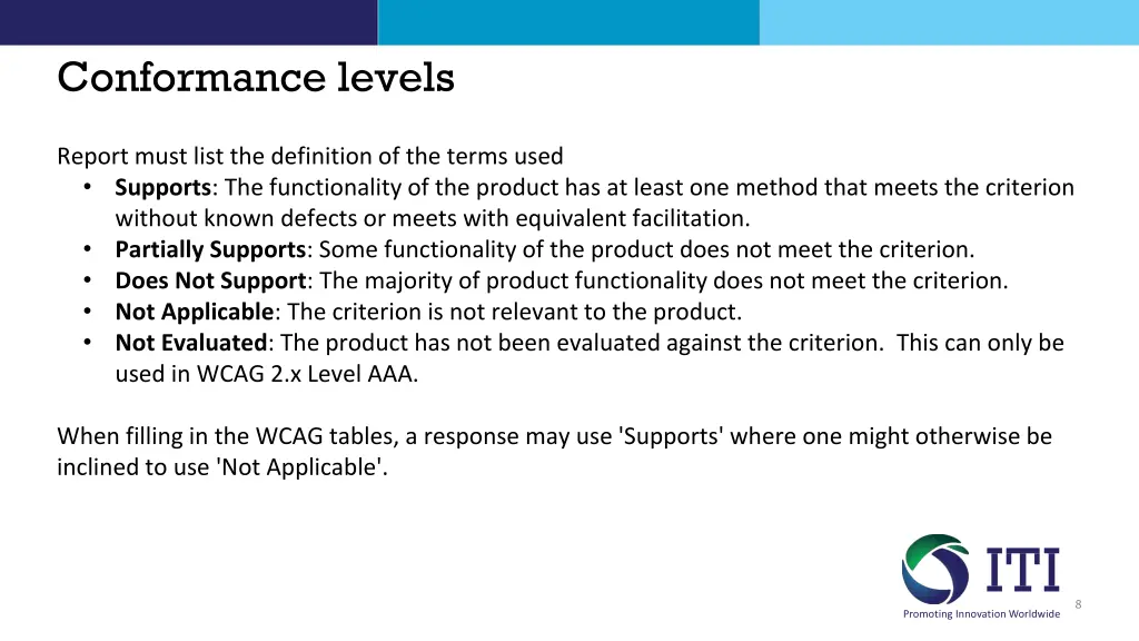 conformance levels