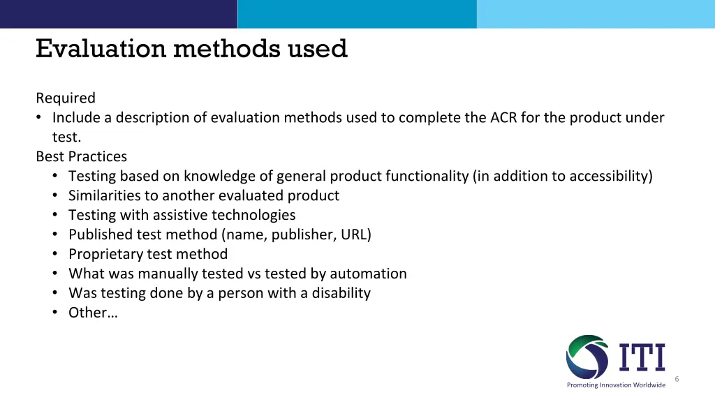 evaluation methods used