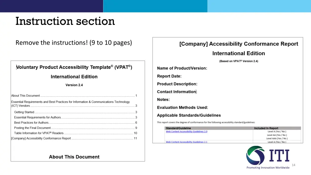 instruction section