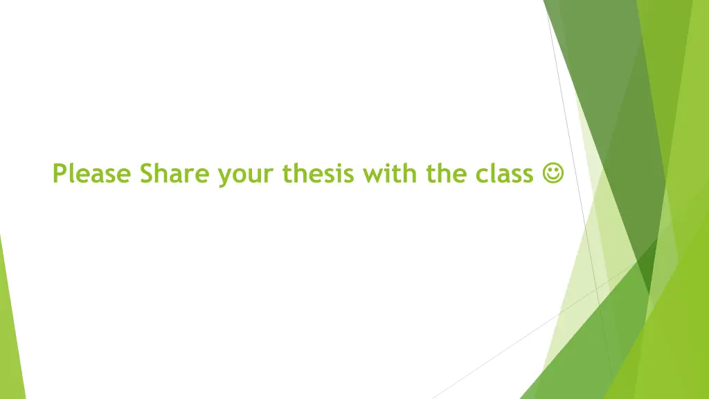 please share your thesis with the class