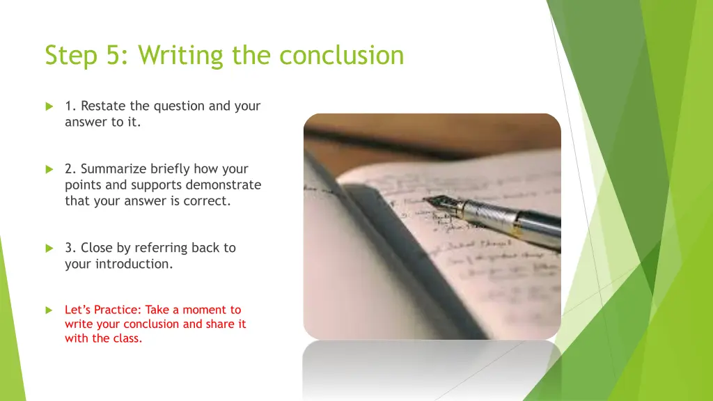 step 5 writing the conclusion