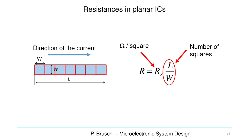 resistances in planar ics