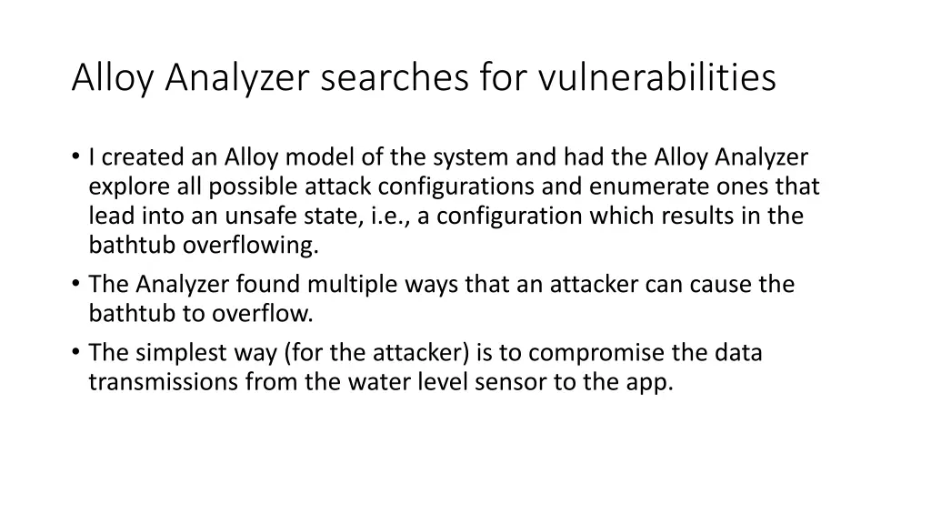 alloy analyzer searches for vulnerabilities